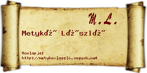Metykó László névjegykártya